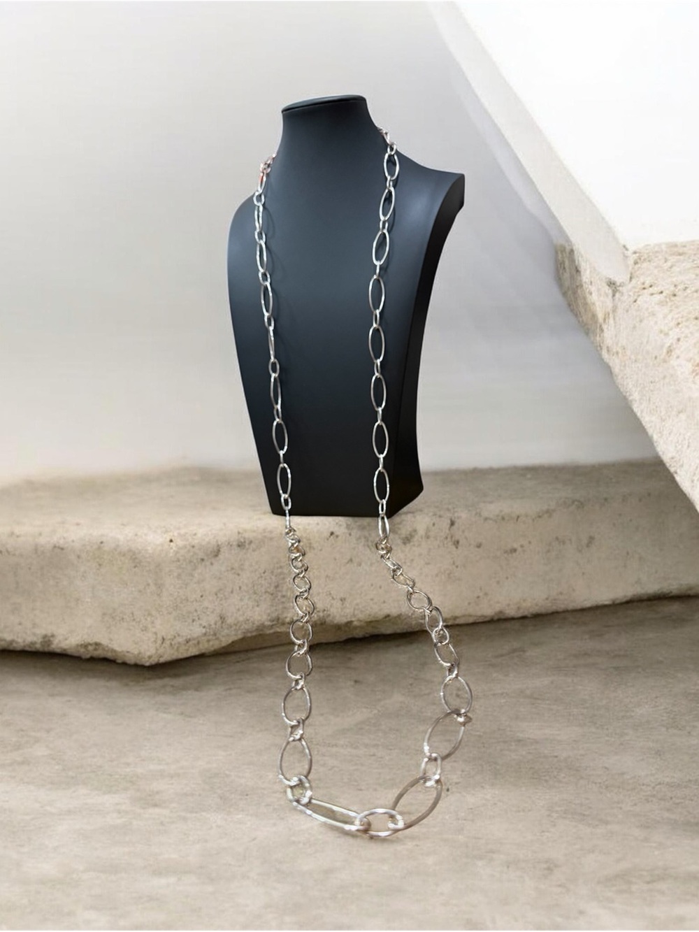 60” Lauren Ralph Lauren Silver-Tone Oval Link Chain Necklace NWT Nordstrom